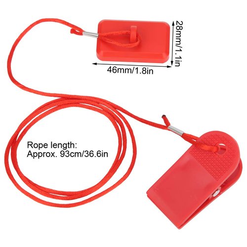 Estink Running Machine Safety Switch, 2Pcs Treadmill Safety Key Universal Running Machine Safety Switch Lock Magnet Treadmill Key Fitness Accessory Rectangle Safety Clip for Home Office