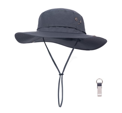 PLCWSCFV Sun Hats for Men Bucket Boonie UV Protection UPF50+ Waterproof Wide Brim Foldable Packable Fishing Beach Safari Dark Grey X-Large XX-Large XL XXL