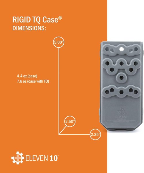Eleven 10 Slick Front Rigid TQ Case for C-A-T Tourniquet, Black, MOLLE Attachment