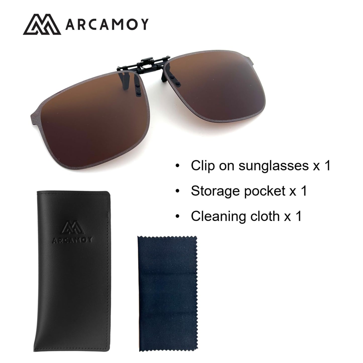 ARCAMOY Clip on Sunglasses Over Prescription Glasses Polarized Anti Glare Flip Up UV Protection Glasses For Men Women