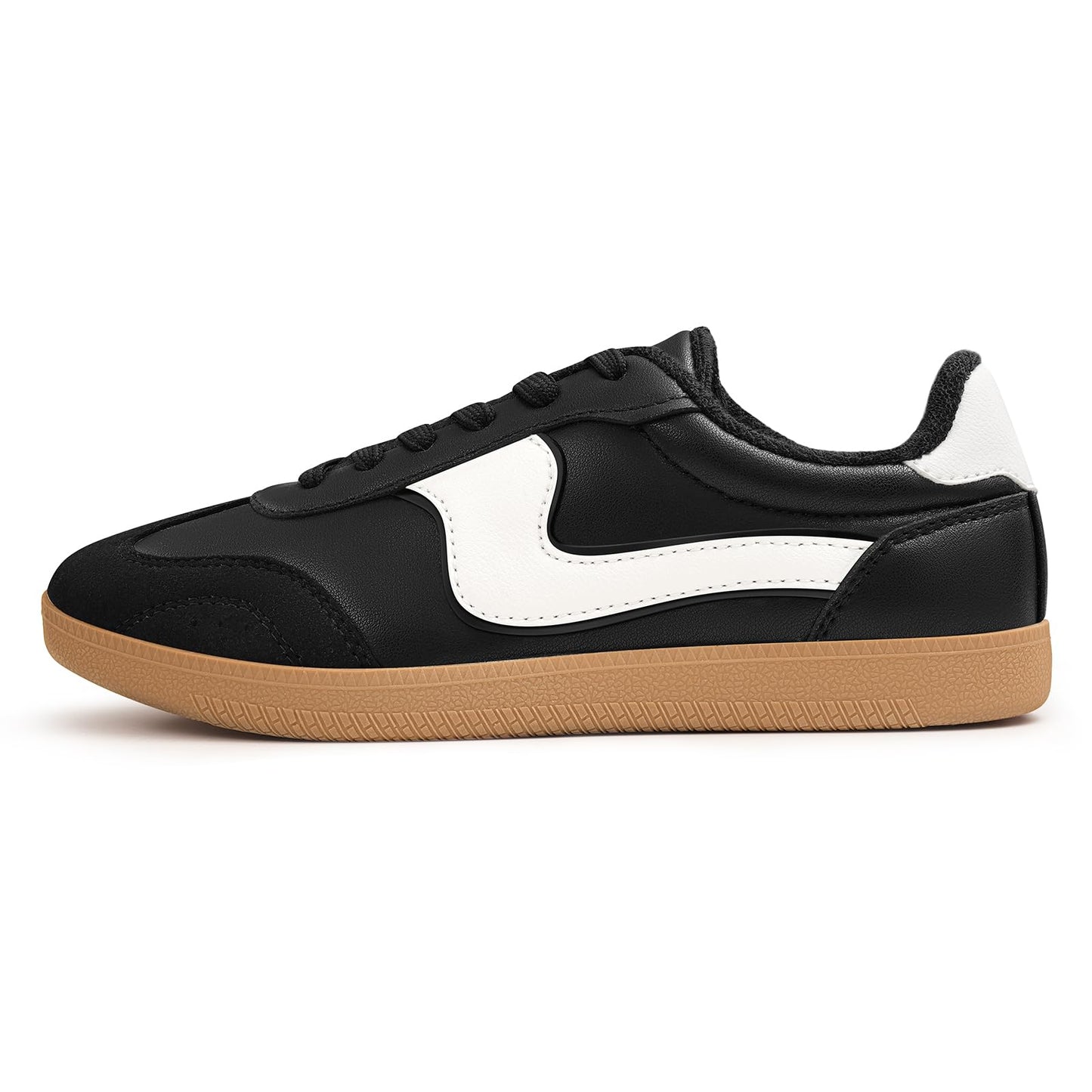 PIZZ ANNU Women's Solara Fashion Sneakers with Comfort Memory Foam Insole Lightweight Casual Walking Tennis Non Slip Skate Shoes for Everyday Travel, Black 11
