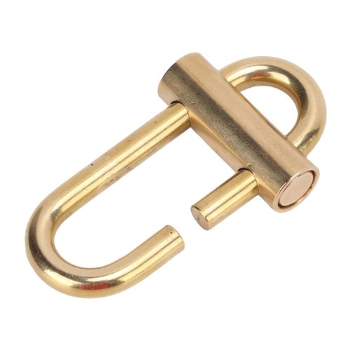 Brass Lock Keychain Oval Slide Locking Snap Lock Clip Buckle Key Holder for Home Car Keys Organization