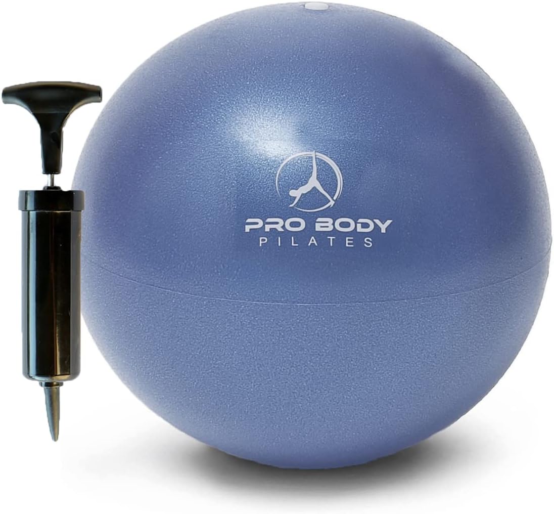 ProBody Pilates Small Exercise Ball with Pump - 9 Inch Workout Ball for Stability, Barre, Yoga, Core & Physical Therapy
