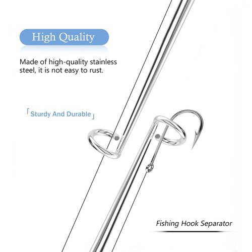 Medsuo 2pcs Stainless Steel Fishing Unhooking Disgorgers Portable Fishing Hook Remover Tools Fishing Supplies for Lake Fishing River Fishing Sea Fishing