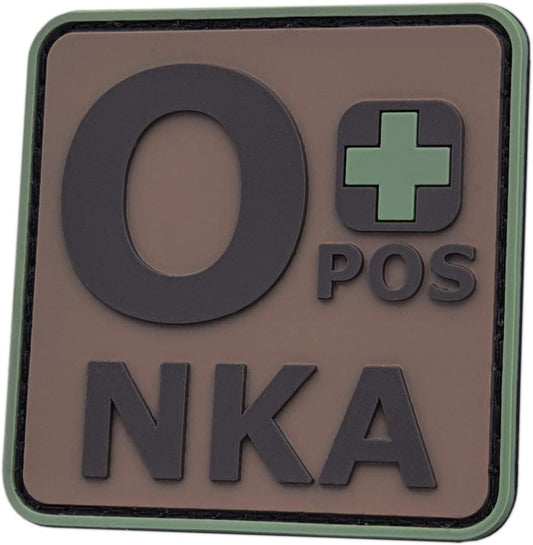 PVC First Aid Patch 2x2 O Positive Patch Compatible with Velcro PVC Plate Carrier Patches for Vest Ifak First Aid Kit Patch Blood Type Tactical Patches for Backpacks O Pos Patch