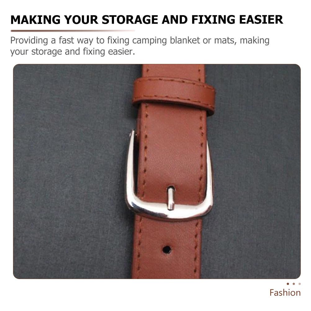 Amosfun Travel Blanket Carrier Strap Adjustable Leather Carry Strap for Wool Blankets Travel Rug Outdoor Camping Picnic Necessary