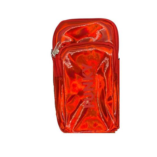 Generic Holographic Arm Bag |Festival Bag Outdoor Waist Pouch | Carnival Hiking Pack with Adjustable Straps (Red)