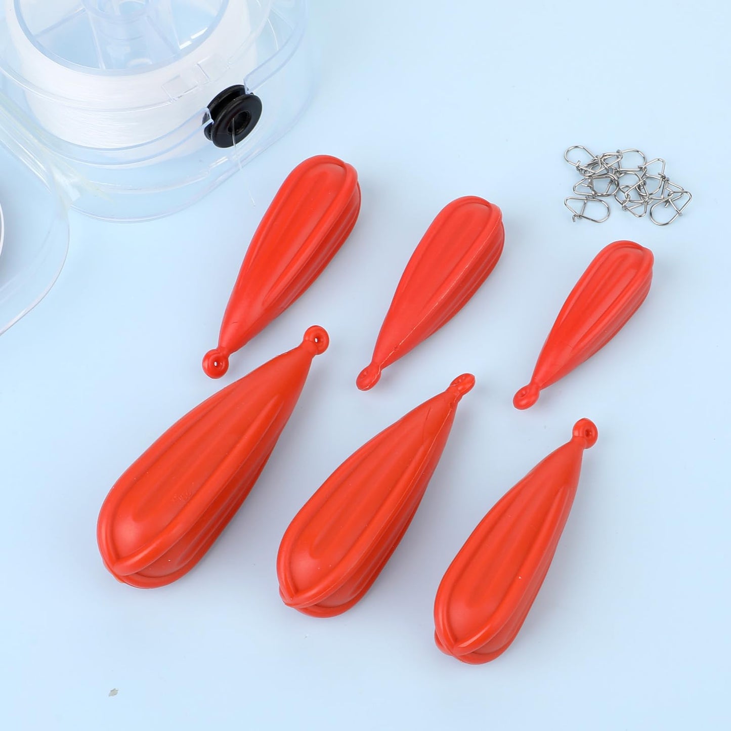 6 PCS Fishing Practice Plugs 6 Sizes Bait Casting Practice Plug Soft PVC Bait Casting Plug Practice Plugs Weight Casting Plug for Kids Improving Casting Skills Orange