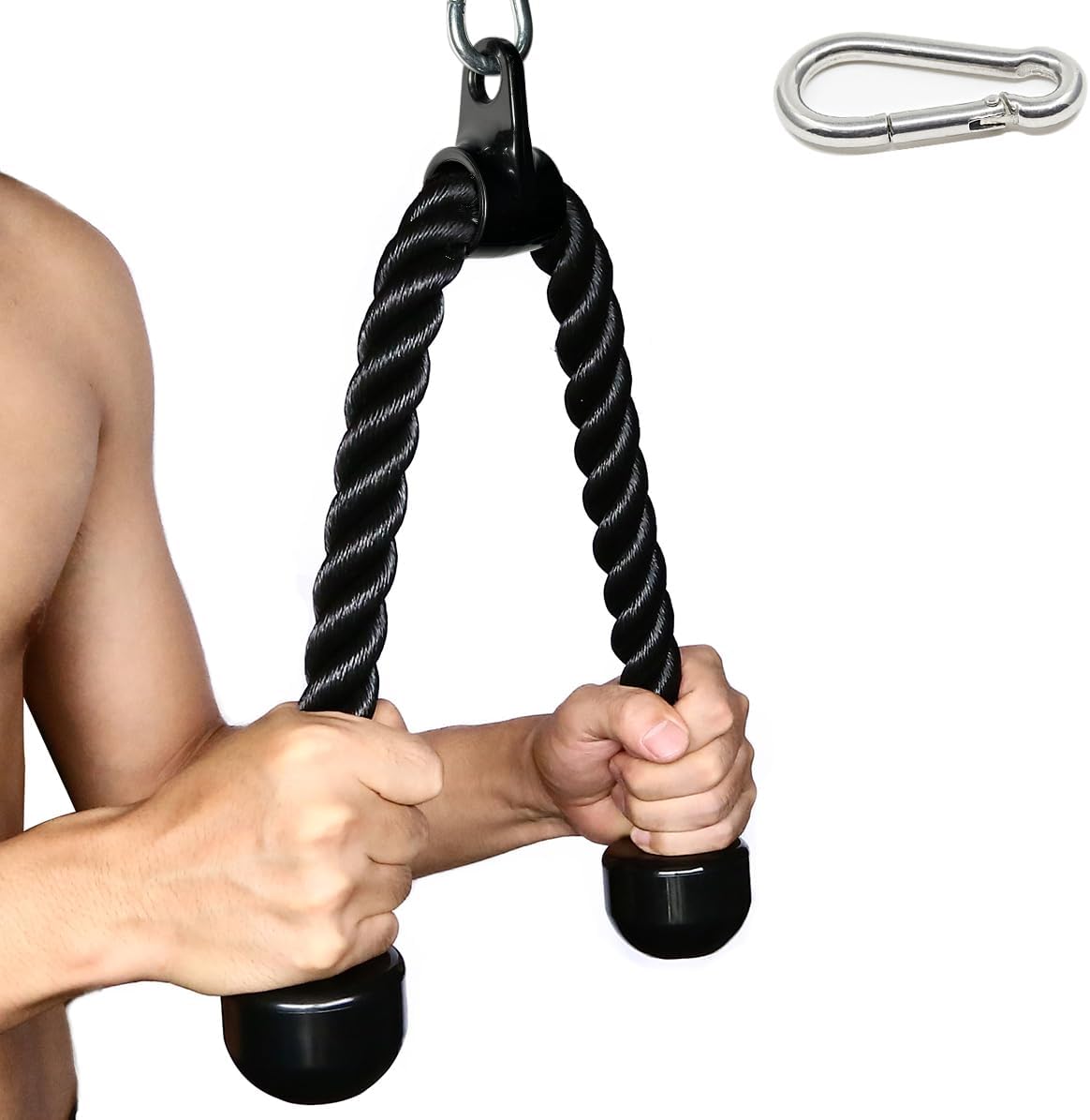 Cable Machine Rope Tricep Rope 27 & 36 inches 2 Colors Fitness Attachment Cable Machine P ...