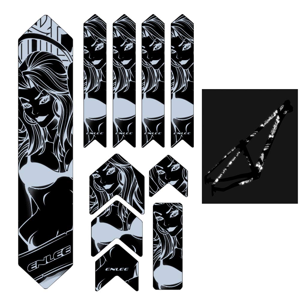 SIUKE Bicycle Frame Guard Reflective Bike Frame Stickers Mountain Bike Scratch Resistant Frame Protector Removable Sticker Road Bicycle Frame Adhesive Guard Cover