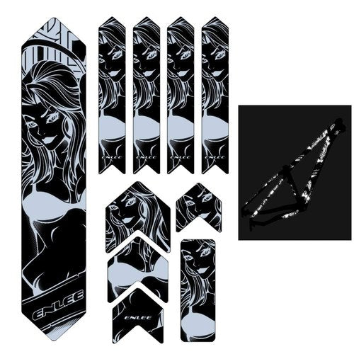 YIWENG Sticker, Reflective Bike Frame Stickers Mountain Bike Scratch Resistant Frame Protector Removable Sticker Road Bicycle Frame Adhesive Guard Cover