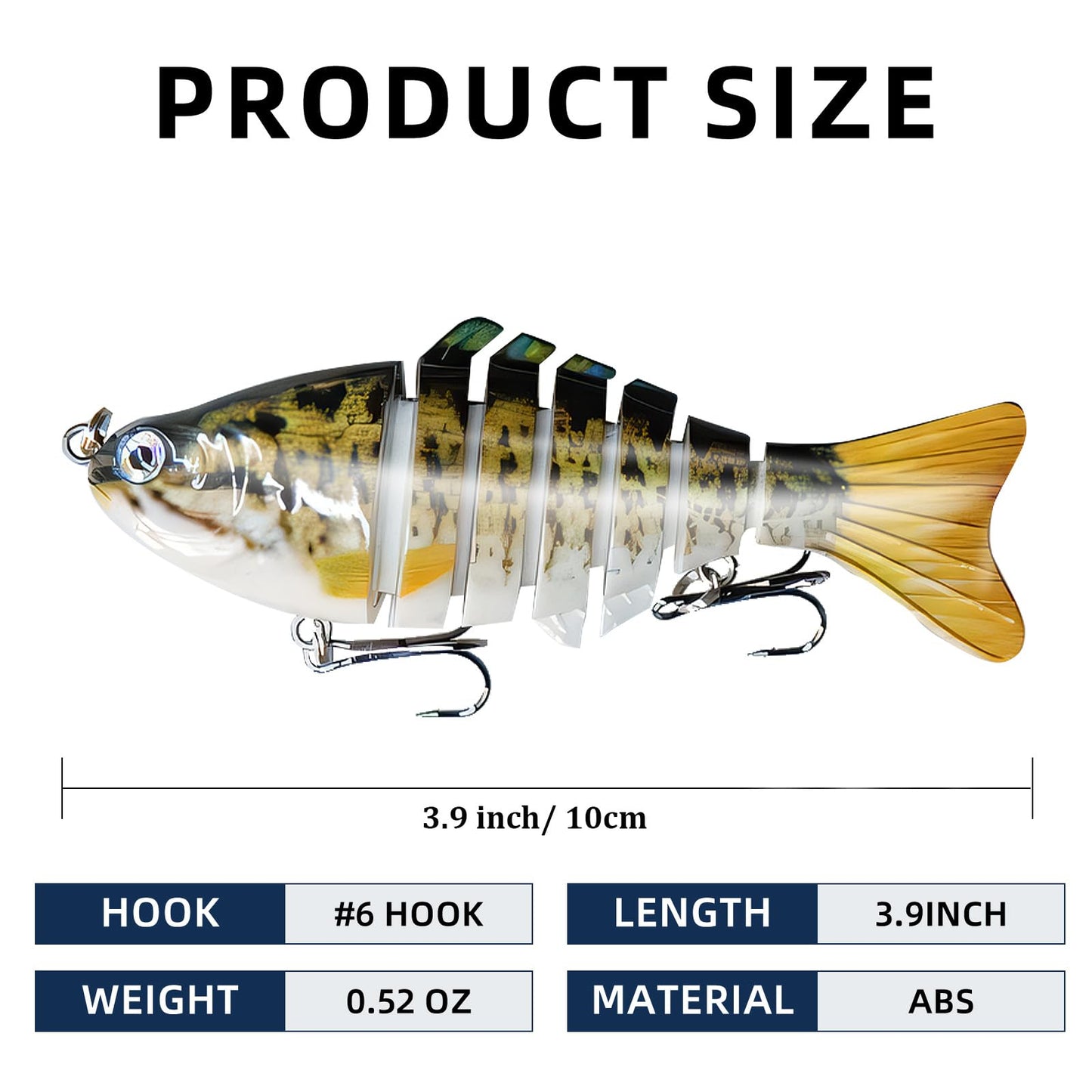 6PCS Fishing Lures for Freshwater and Saltwater with case,Slow Sinking Multi Jointed Swimbaits, Lifelike Lures for Bass Trout Crappie Walleye Pike