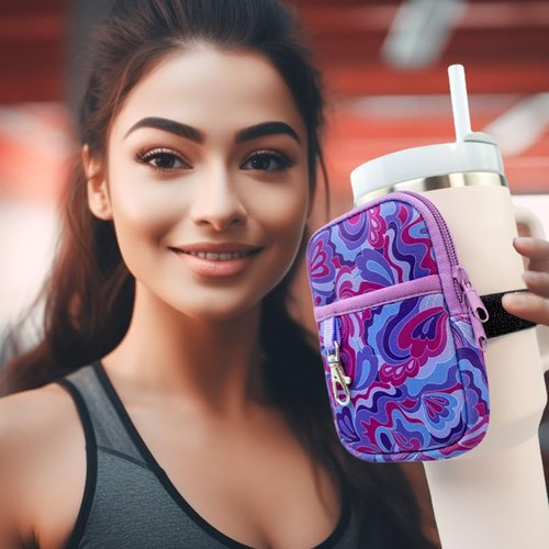 Axolotl Stanley Cup Accessories: Zip Pouch for 30oz & 40oz Water Bottles - Essential for Stanley Quencher Adventure Cup, Doubles as a Fanny Pack, Purse, Bag for Your Tumbler - Includes (Purple Groovy)