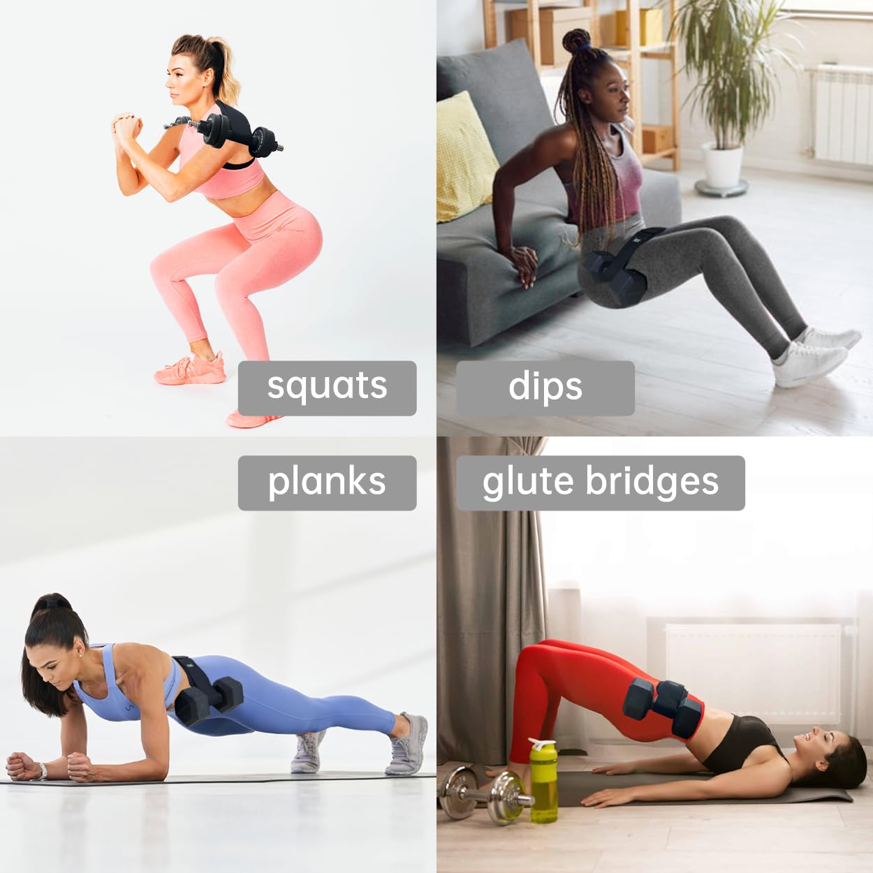 Hip Thrust Belt by SEWD - Use Any Weight to do Lunges, Glute Bridges, Dips and Booty Workouts – Easy to Set Up with Dumbbells for At Home Hip Thrust Use. Reinforced Lightweight Dumbbell Belt for Home Gym