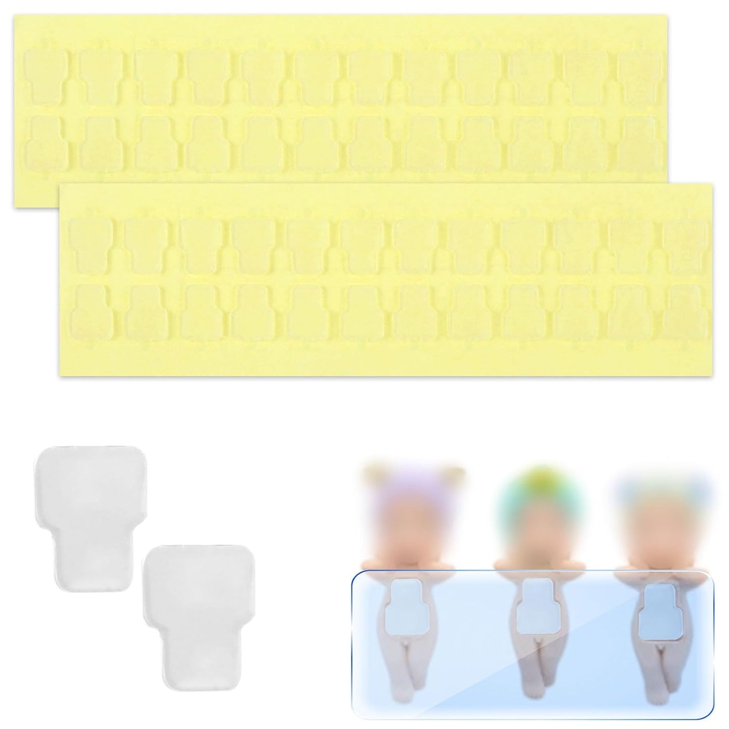 Adhesive Tape for Sonny Angel Hippers, 240Pcs Waterproof Double Sided Stickers for Sonny Baby, Nano Tape for Mini Figures Phone Accessories, Sticky Putty for Angel Doll Mini Figures Accessories