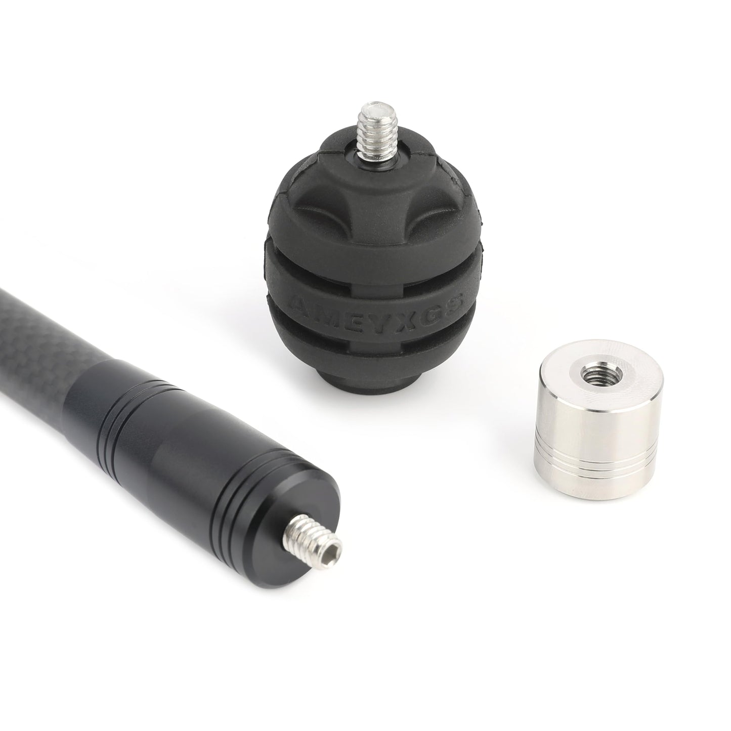 AMEYXGS Archery Bow Stabilizer Set 4/5/10/12/28/30 inch 3k Carbon Bow Balance Bar with Stabilizer Rubber and Weights for Recurve Bow and Compound Bow (40° V bar, Black, 1x 30 inch,2X 12inch,1x 5inch)