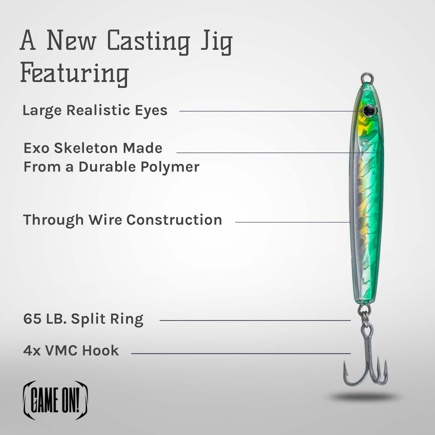 EXO Jigs™ - Shatter Resistant Casting Jig (1.0 oz (3.0 inch), Electric Chicken)