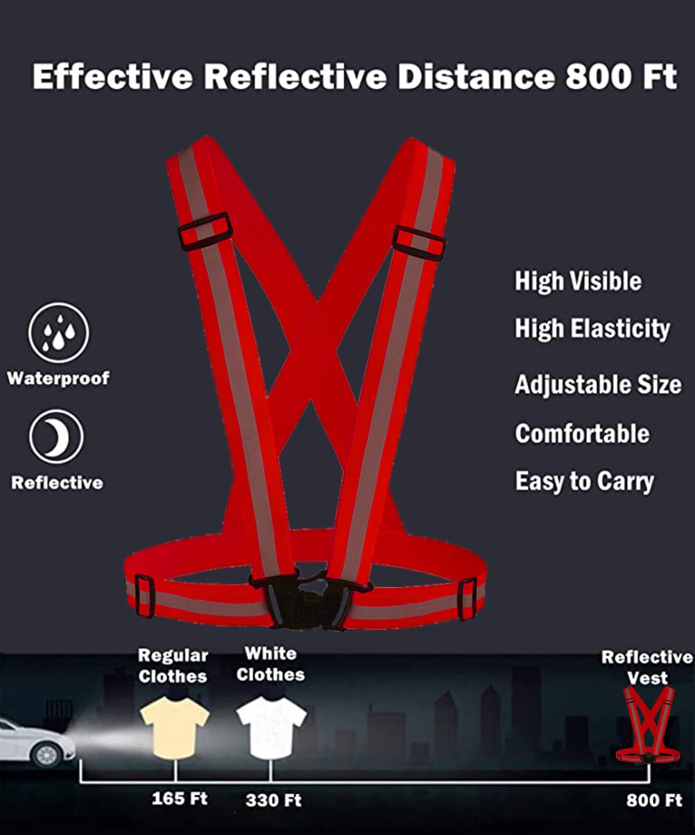 IRRERS Reflective Vest Running Gear 10Pack, High Visibility Adjustable Safety Vests for Women Men Night Walking Biking Running Hiking Jogging