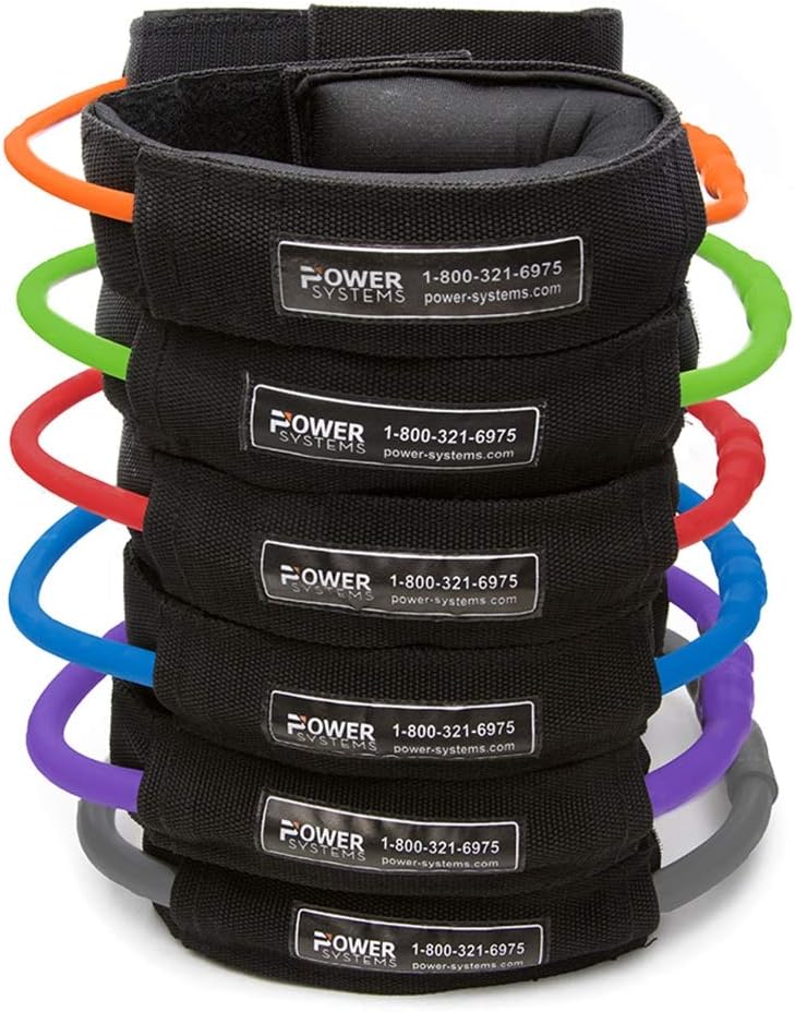 Power Systems Versa Cuff, 2 Padded Cuffs with Resistance Tubes for Wrists and Ankles