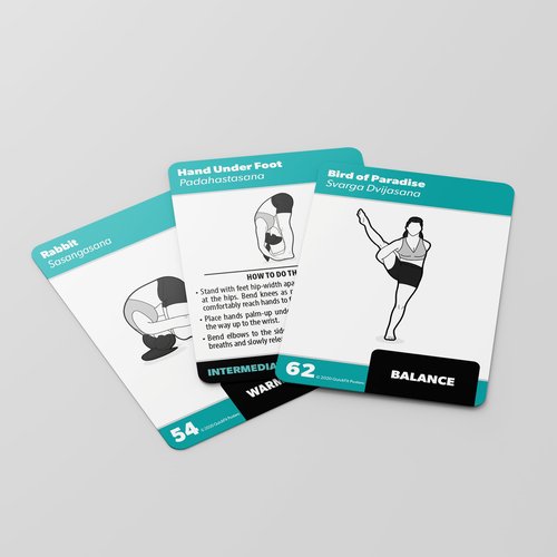 Palace Learning Yoga Pose Exercise Cards Volume 2 - Yoga Positions and Workout Fitness Cards with Over 50 Poses - 2.5" x 3.5"