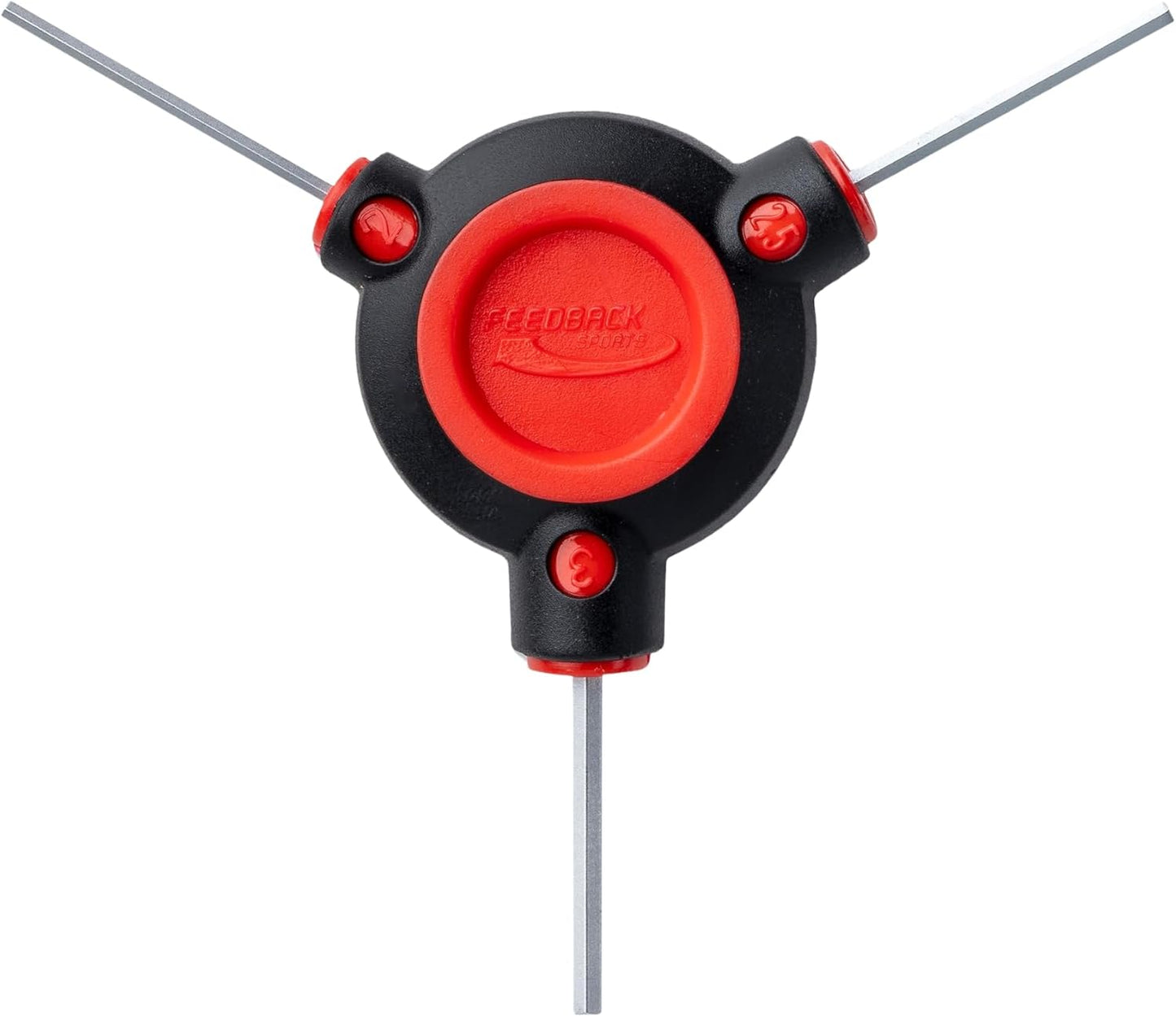 Feedback Sports | Fixed 3-Way Bicycle Torx Wrench Set | T25/T28/T30 | W/Dual Density Overmolded Rubber Grip