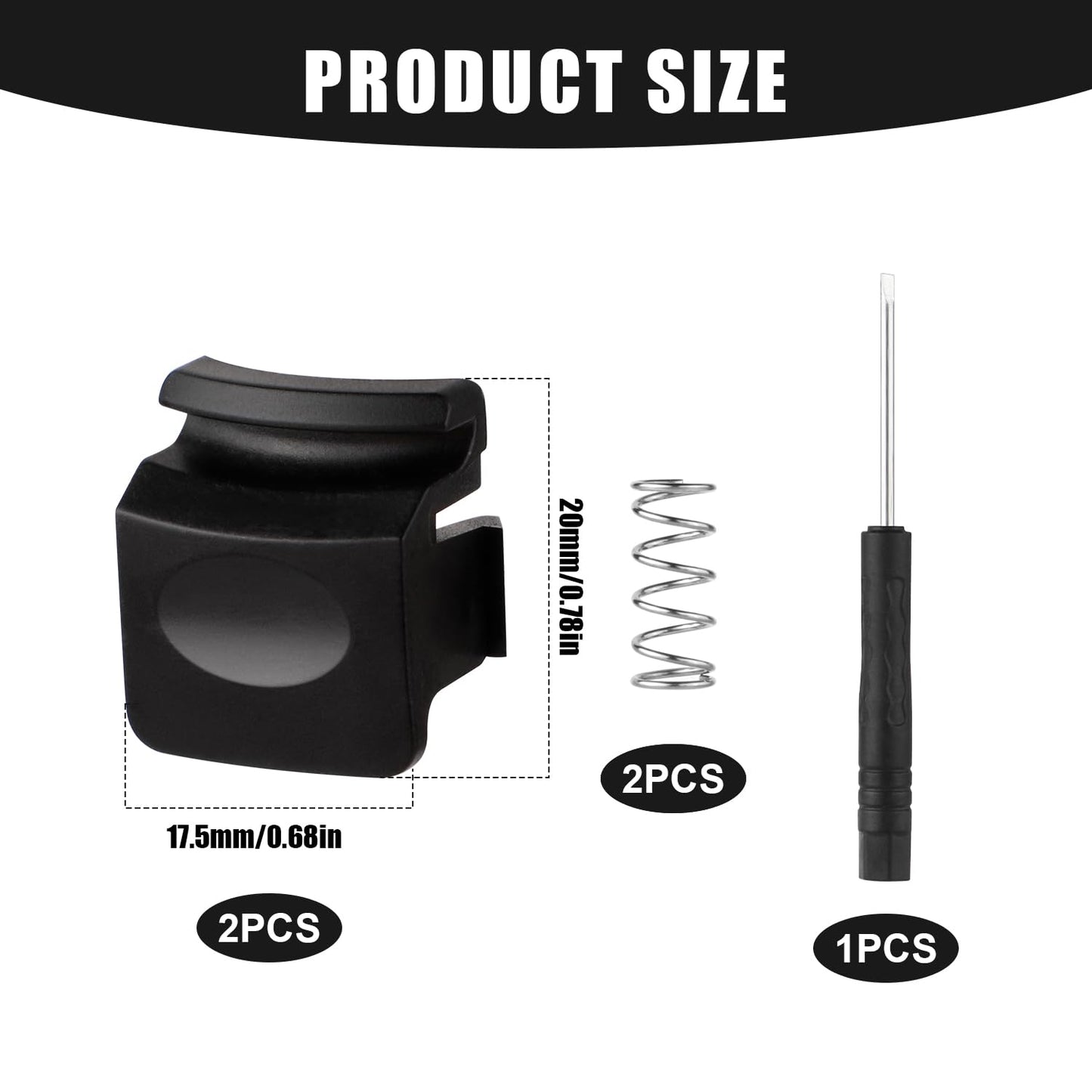 2pcs Replacement Button Compatible with Owala FreeSip 24oz 32oz, BPA-Free Water Bottle Lid Mouth Push Switch Top Cap Seal Stopper Cover Plug Parts for Owala 19/24/32/40oz Accessories, Black