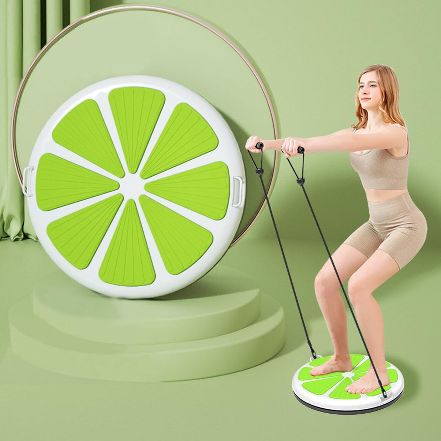 Ab Twist Waist Disc Board,Adjustable Waist Trainer Twisting Disc with Handles,Waist Slimming Balance Rotating Disc with Massage Foot Sole for Slimming Waist Arms Hips and Thighs