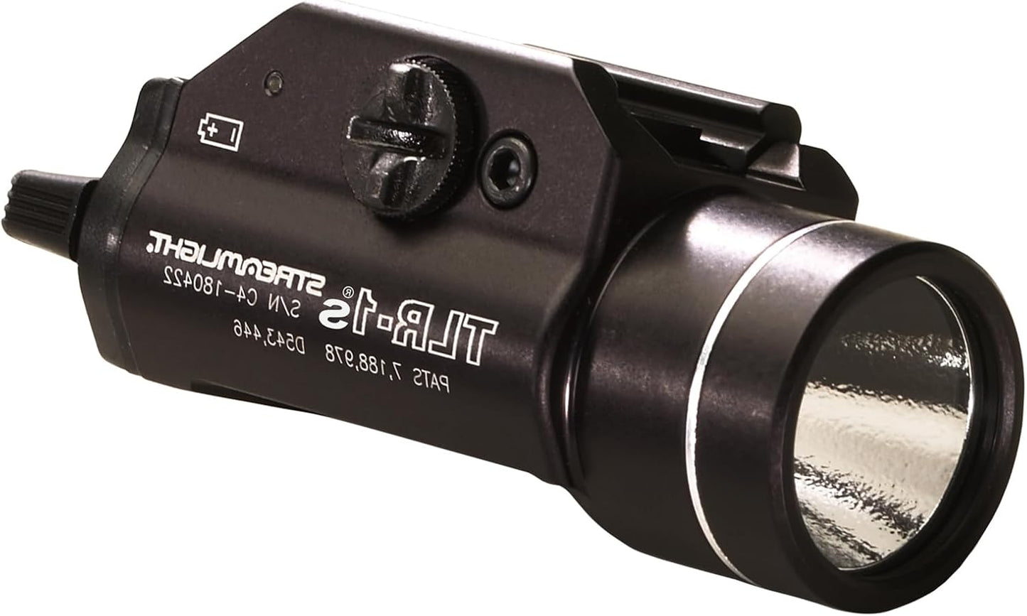 Streamlight 69264 TLR-1 HL 1000-Lumen 20000 Candela Rail-Mounted Tactical Weapon Light with Earless Screw and Specific Compatibility Rail Locating Keys, Black