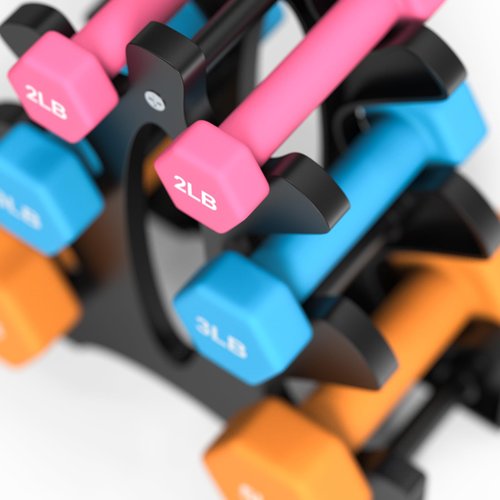 Portzon Weights Dumbbells Set with Various Color and Weights and Compatible, 20 LB, Anti-Slip, Anti-roll, Hex Shape