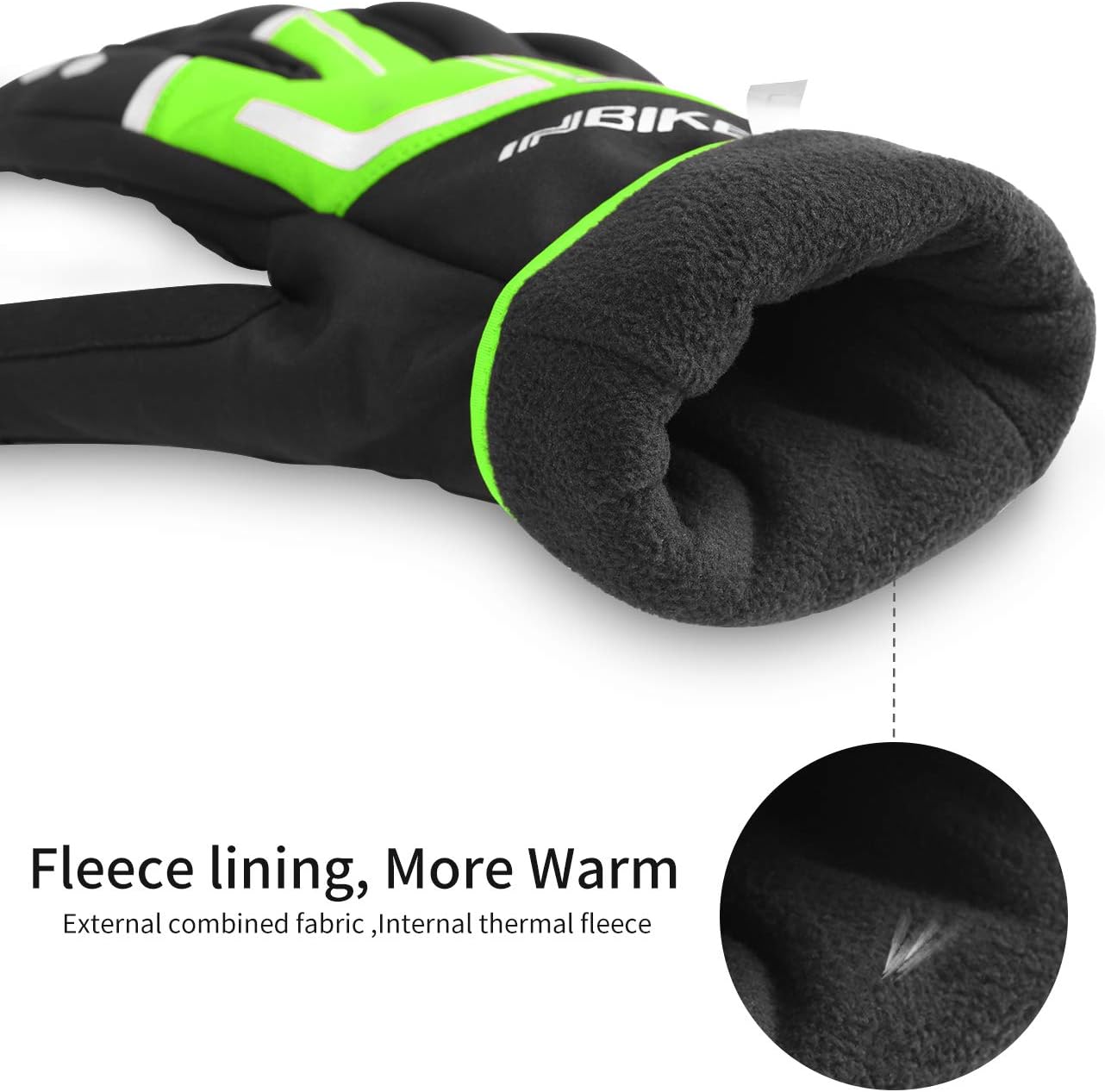 INBIKE Cycling Gloves for Men Winter Windproof Reflective Thermal Gel Pads Touch Screen