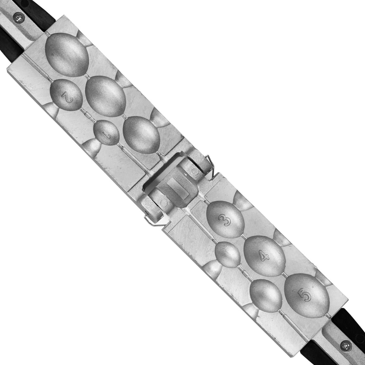 Egg Sinker Mold Fishing Weight Molds with 5 Mold Cavities,1oz, 2oz, 3oz, 4oz, 5oz, Lead Sinker Molds with 2 Pull Pin