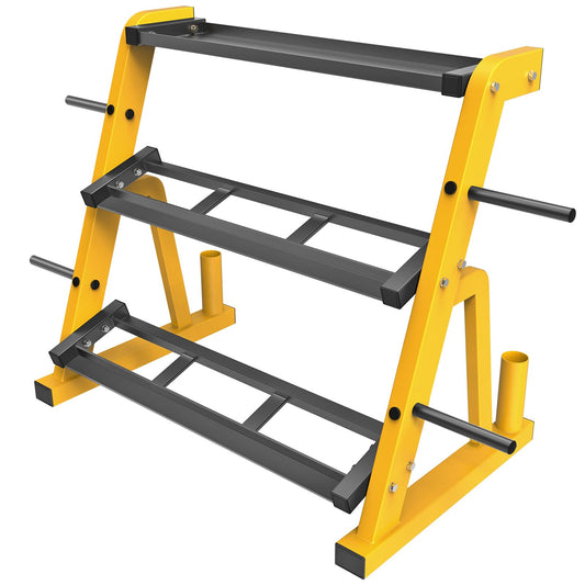 Kipika Heavy Duty 3 Tier Dumbbell Rack Multifunctional, Weight Rack for Dumbbells, Home Gym Equipment, Suitable for Storage of Dumbbell, Kettle Bell, Barbell Plate, Barbell Bar