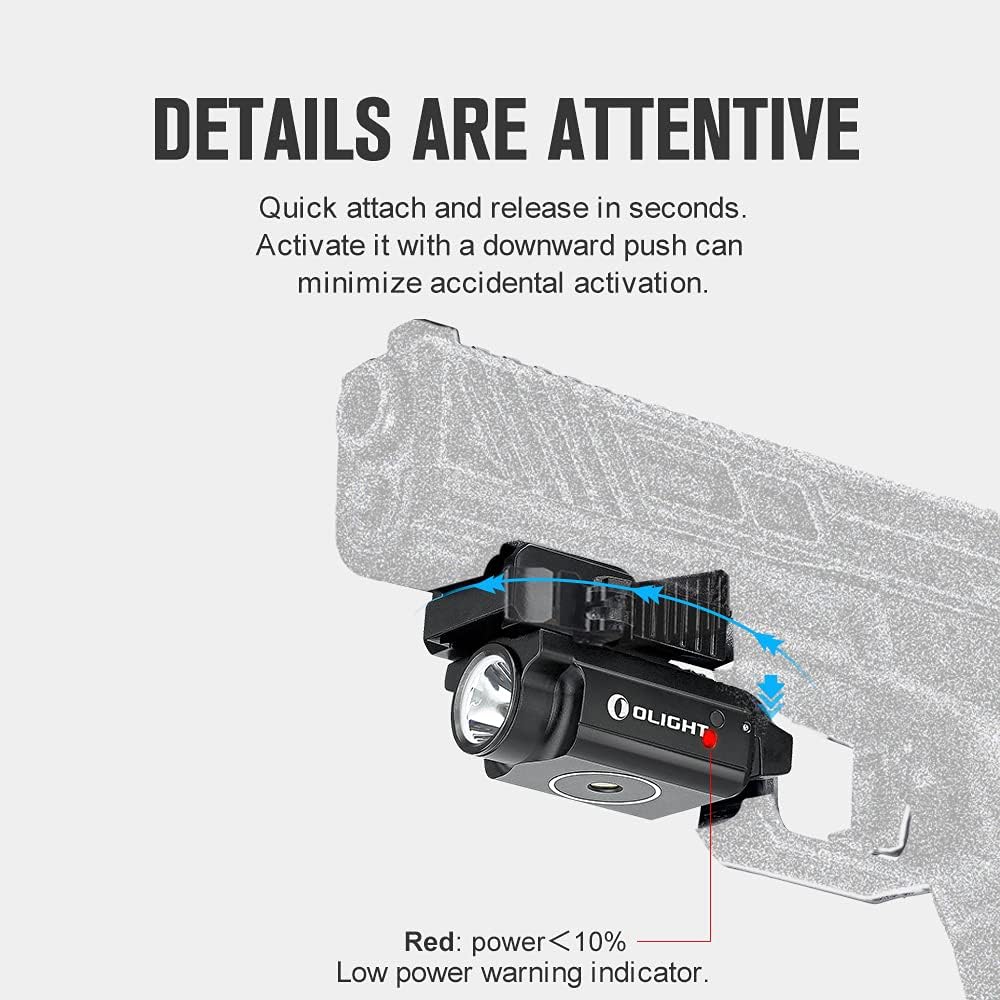 OLIGHT PL-Mini 2 Valkyrie 600 Lumens Magnetic USB Rechargeable Compact Hunting Gear with Adjustable Rail, High Performance CW LED Flashlight with Built-in Battery