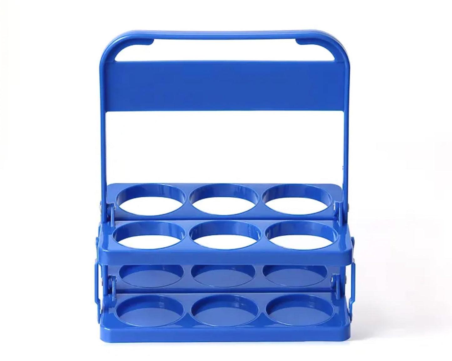 6 Drink Carrier with Handle – Lightweight Cup Caddy for Work, Travel and to-Go Drinks – Collapsible Design (2 Pack, Blue)