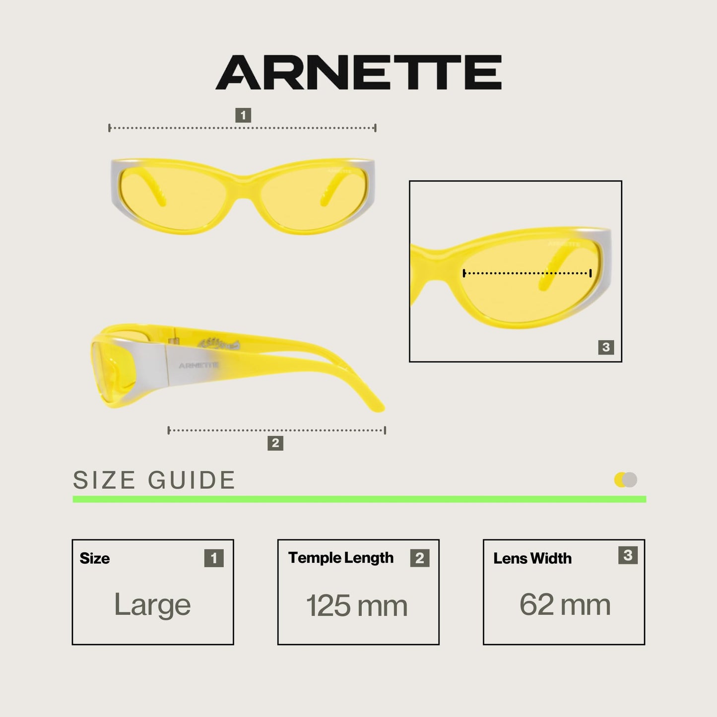 ARNETTE Catfish AN4302 281685 62MM Yellow Gradient Metal Silver/Yellow Sunglasses for Men for Women +BUNDLE with ACCESSORY EYEWEAR KIT