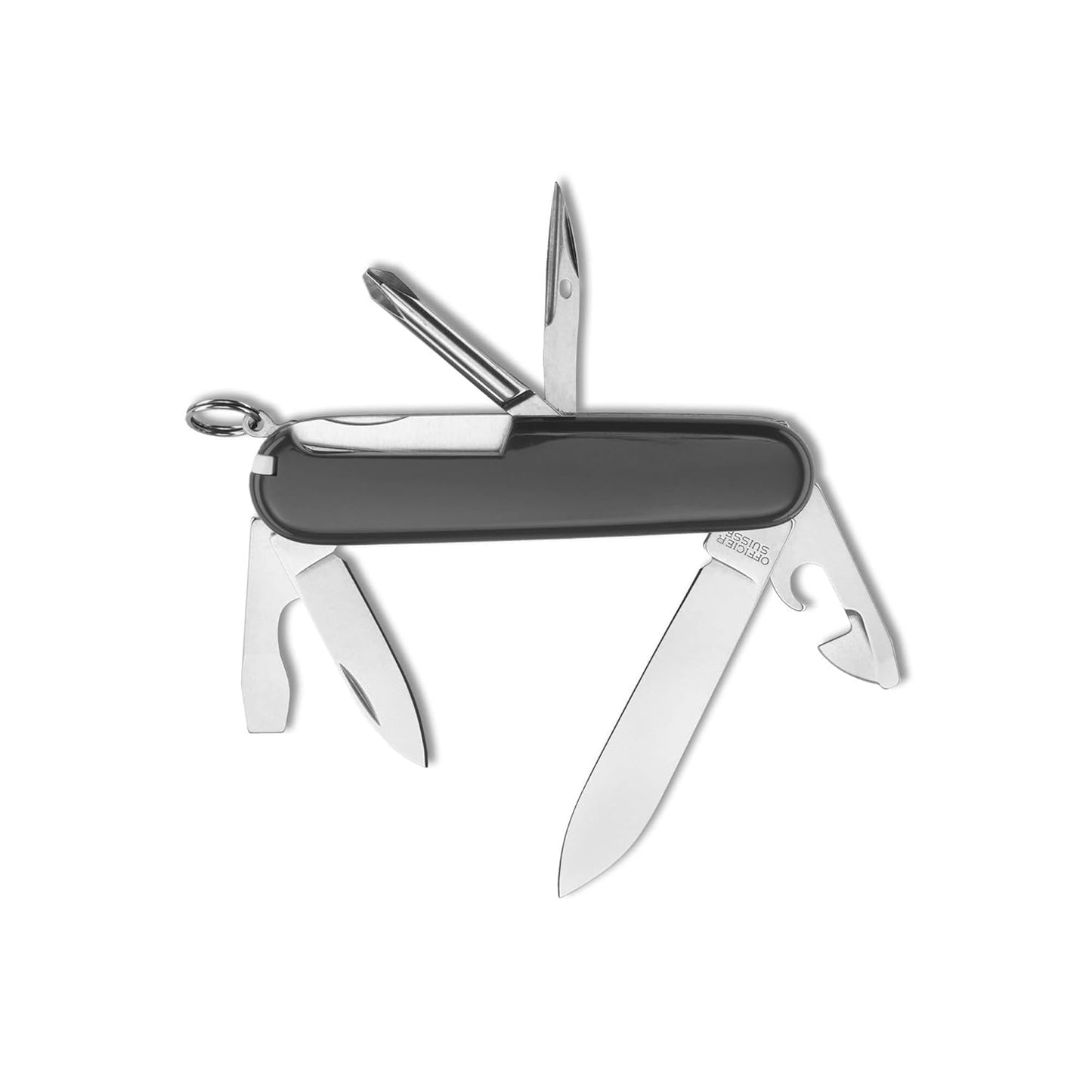Victorinox Tinker Swiss Army Knife, 12 Function Swiss Made Pocket Knife with 2 Blades (Large and Small), Screwdriver and Wire Stripper - Black