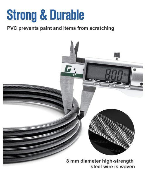 NDakte Bike Lock, Extra Long Straight Cable Lock(6ft to 27ft) with Resettable Combination, Unique Male Narrow Designed to Especially Suitable for Kayak, Scooter and Paddle Boards Canoe Jet Ski