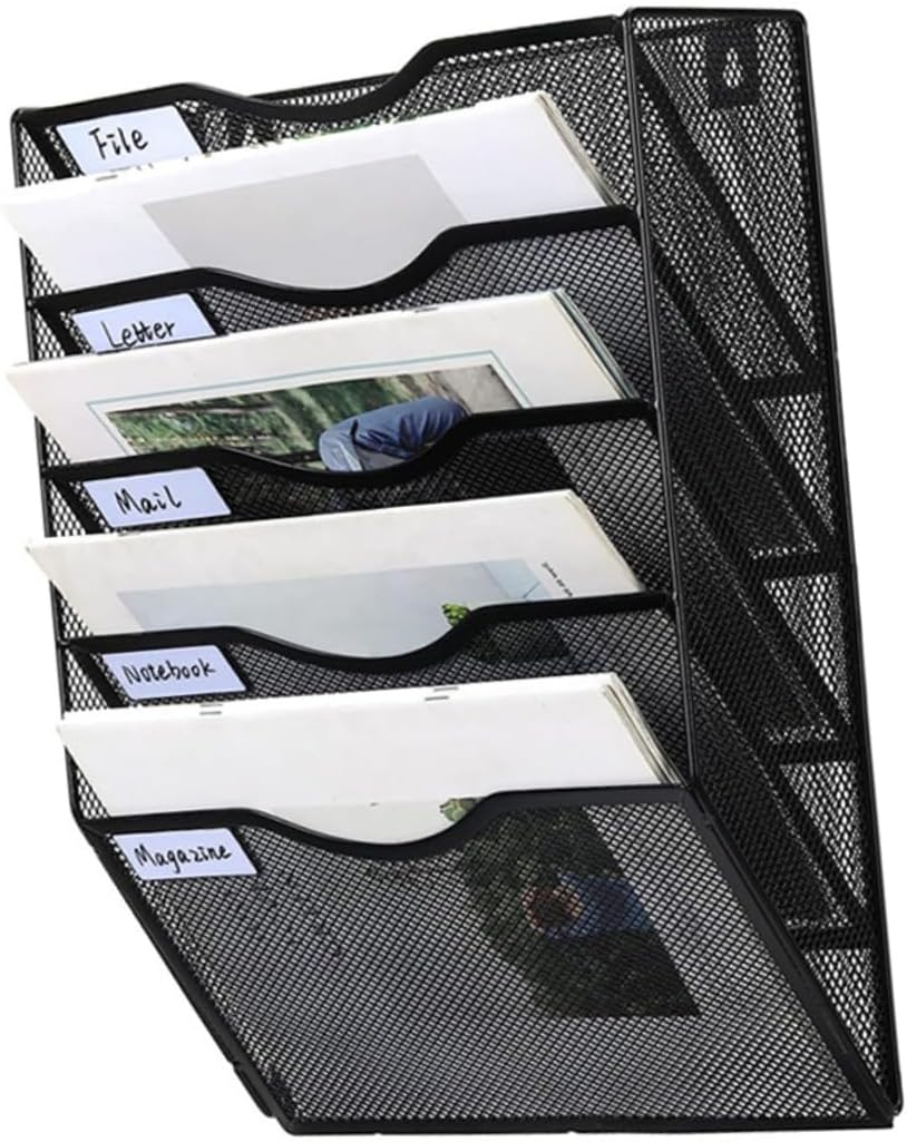 Wall-mounted Document Organizer Sturdy Mesh File Holder for Office Multi-use Rack for Magazines Catalogs and Documents Stylish File Management
