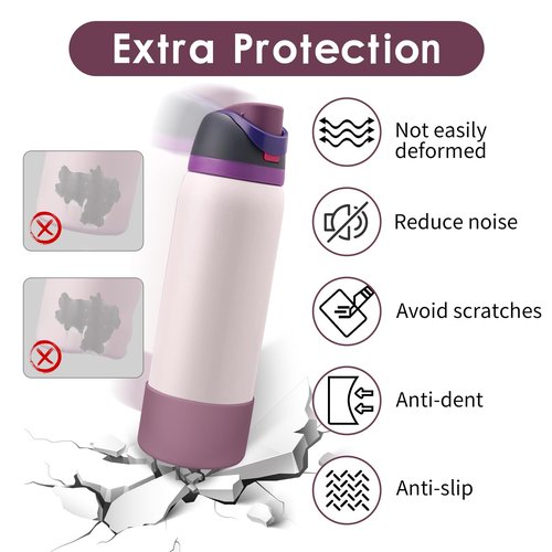 BKBY 2PCS Silicone Water Bottle Boot, Compatible with Owala 24oz 32oz 40oz, Protective Anti-Scratch & Anti-Dent No Noise Sleeve Cover for FreeSip/Twist/Flip Water Bottles