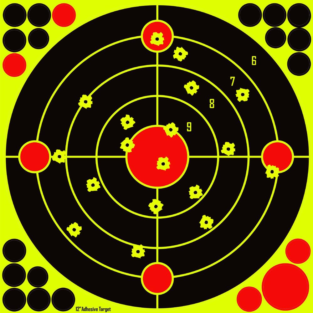 AimsoAces 12x12 inch Silhouette Splatter Targets - Bright Fluorescent Yellow, Easily Visible on Impact for BB Guns, Airguns, Rifles, Indoor and Outdoor Ranges (10 Pack)