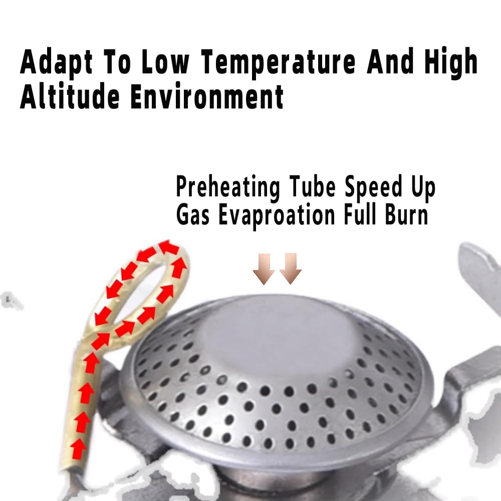 Foldable Dual Head Burner Camping Stove,BRS-32 Portable Windproof Backpacking Furnace Free Adjustable Control Gas Stove for Outdoor Cooking