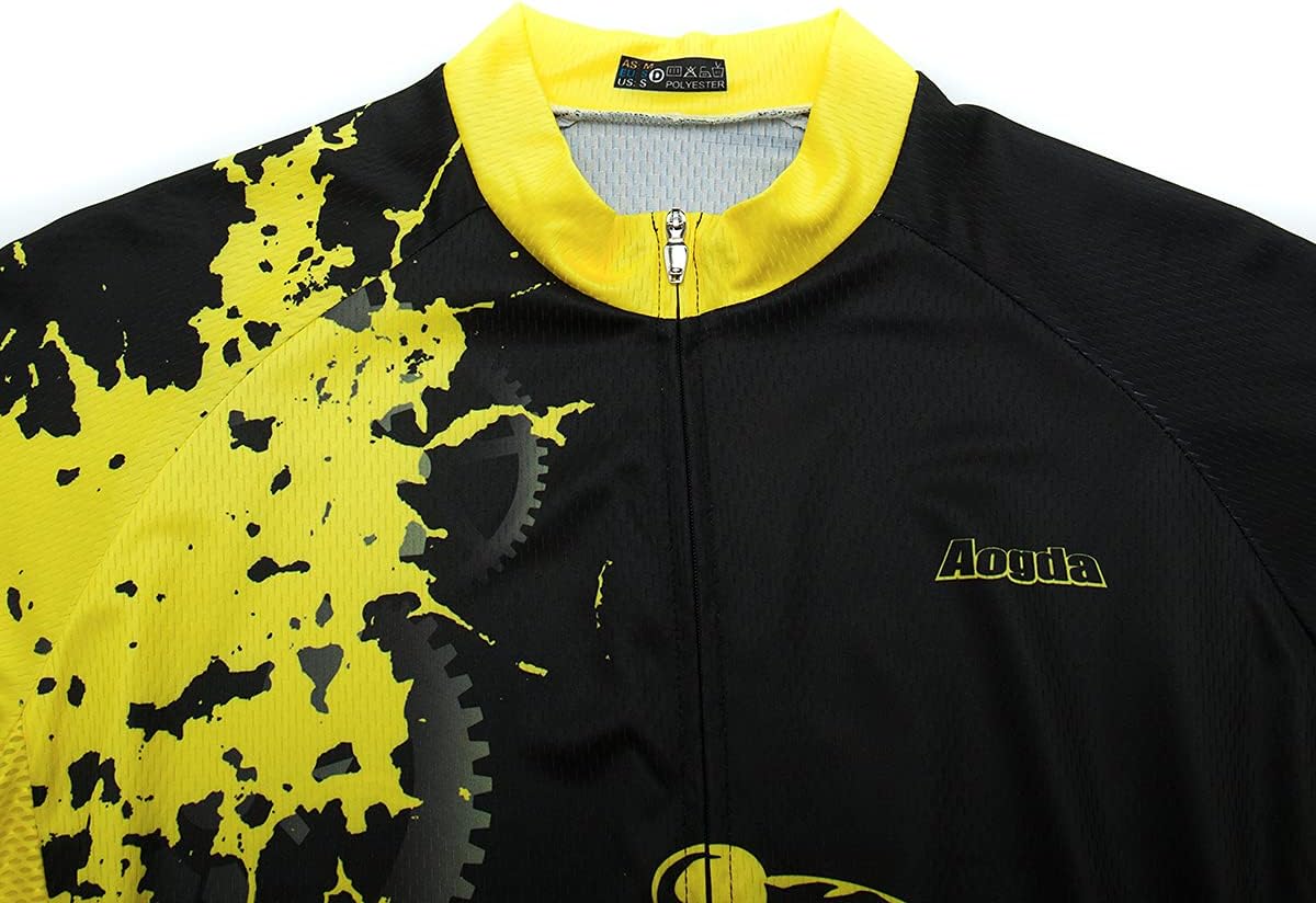 Aogda Cycling Jerseys Men Bike Shirts Team Biking Tops Bicycle Short Sleeves Clothing
