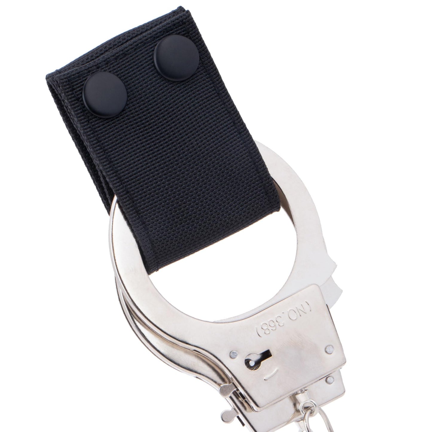 Isslly 2PCS Nylon Handcuff Straps, 1.97x2.84inch Handcuff Holder for Belt, Duty Belt Accessories, Double Snap Buckles, Slide on Belt