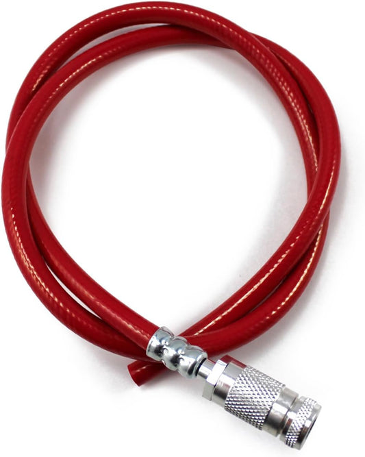 36-Inch Red 3-Way Presta Air Hose for Pump Upgrade - Durable & Flexible
