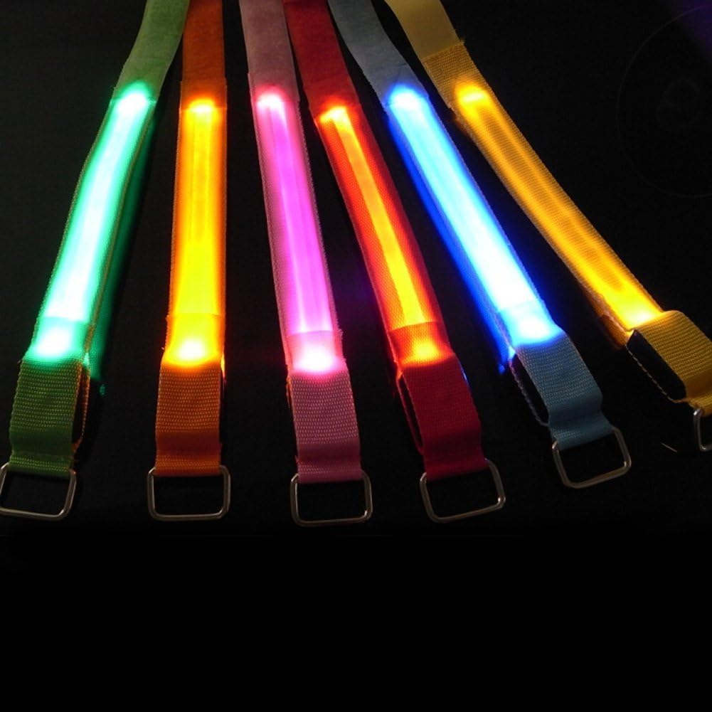 Fashion&cool LED Slap Band, USB Rechargeable Light Up Sport Armband, Glow in The Dark Adjustable Bracelets for Men&Women, Night Safety Lights for Running, Jogging Cycling, Hiking