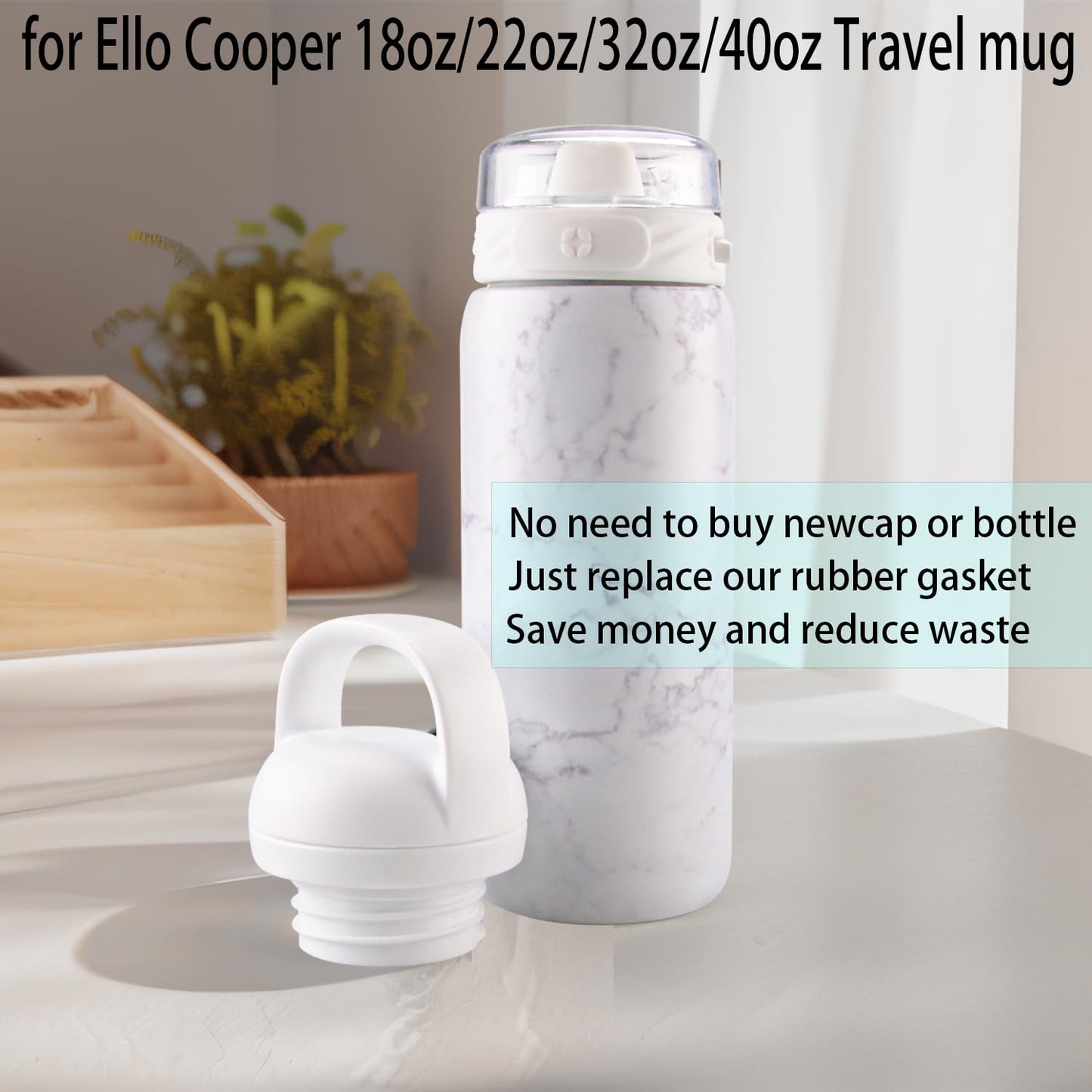 (3 Sets) ubber Seal Replacement for Ello Water Bottle,Seal Gasket for Ello Cooper 18oz/22oz/32oz/40oz Bottle Leak Proof Insulated Travel Tumbler (Without Water Bottle Mouth) (9, 3 Colors)