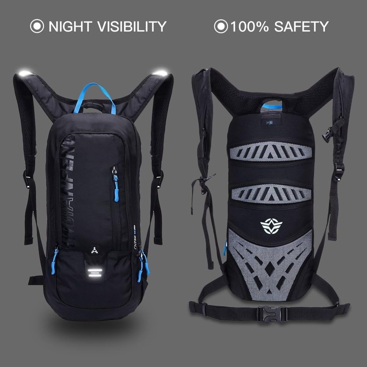 WINDCHASER Cycling Backpack, 10L Bicycle Backpack Waterproof Breathable Bag for Outdoor Travel Hiking Climbing Biking Running Skiing (Black)
