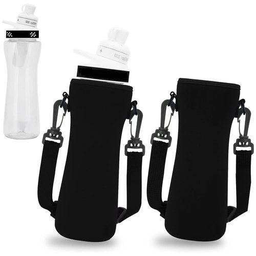 RYXCGXJ 2 Pack Sleeves for 32oz Cirkul Water Bottles with Strap，Neoprene Sweat Absorbing Material，Fitted Design（Black） (Black)