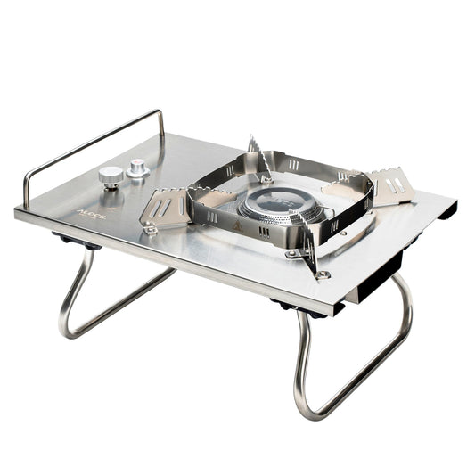 ALOCS Camping Stove, 5500KW Portable Stove with Adjustable Burners, Foldable Table IGT Stove, Gas Camp Stove Propane Burners for Outdoor Cooking,Hiking, Camping, Emergency