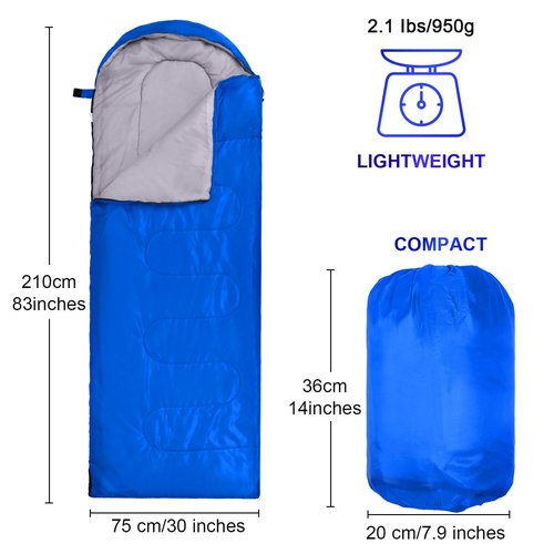 Macarrie 6 Pack Camping Sleeping Bags Bulk for Adults, 4 Season Cold Weather Sleeping Bag with Compression Sack Lightweight Waterproof Essential Gear for Backpacking Hiking Travel(Royal Blue)